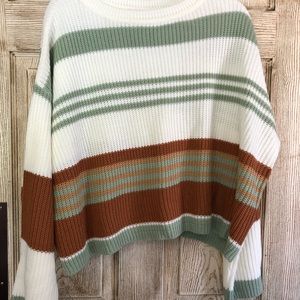 Cropped striped sweater